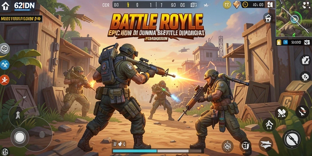 Tangkapan layar menunjukkan aksi intens gameplay 62IDN.