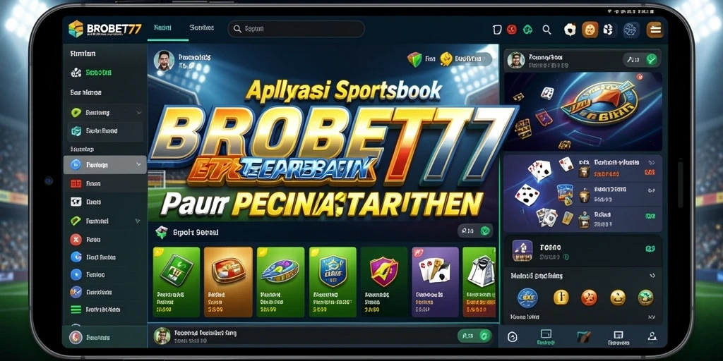 Tampilan grafis menarik dalam aplikasi BROBET77 saat bertaruh.
