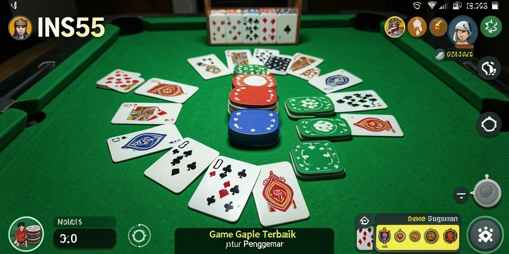 Tampilan gameplay seru Gaple di INS55 dengan teman-teman.