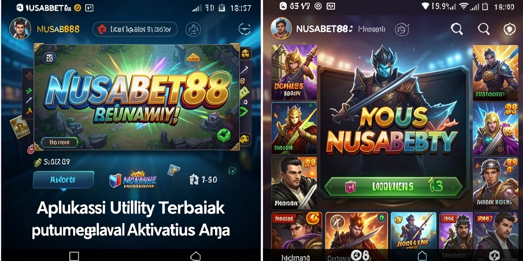 Tampilan antarmuka aplikasi NUSABET88 yang modern dan fungsional.