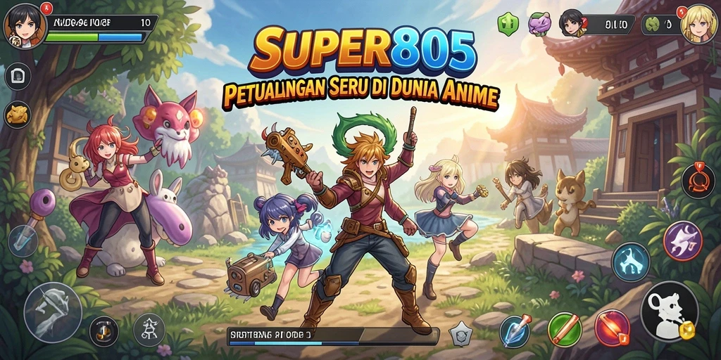 Tangkapan layar gameplay <strong>SUPER805</strong> dengan karakter anime yang menakjubkan.