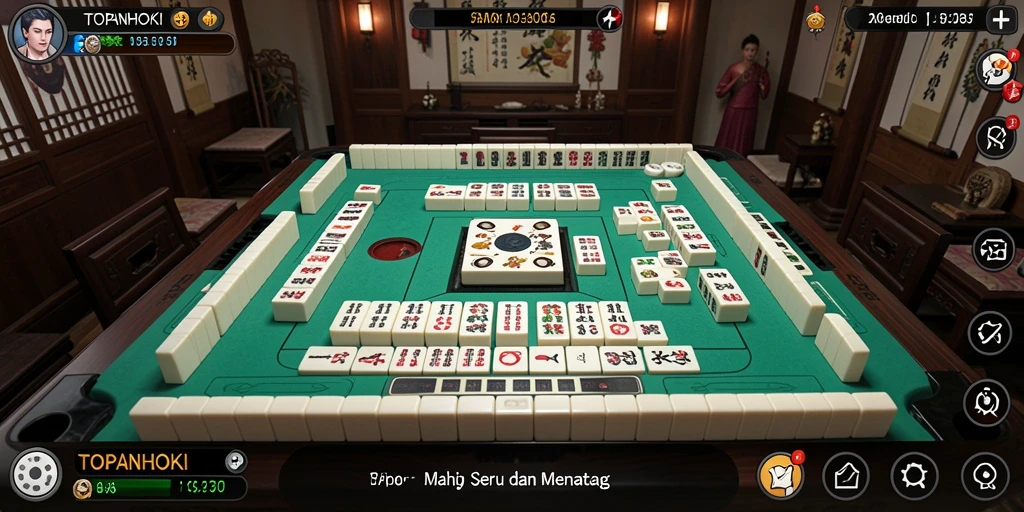 Gameplay seru TOPANHOKI yang penuh strategi Mahjong.